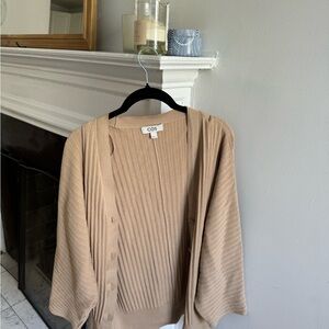 COS Women's Tan Cardigan Ribbed